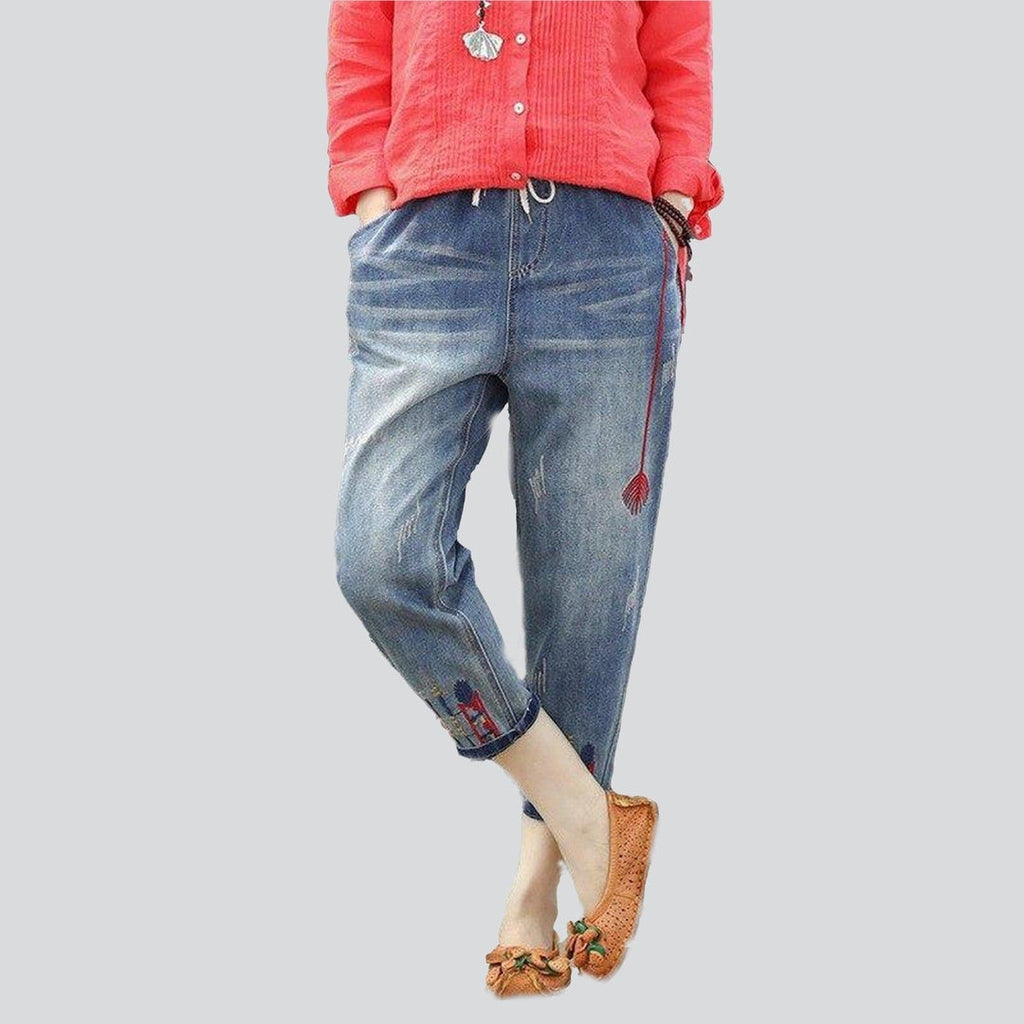 Printed with flowers women jeans