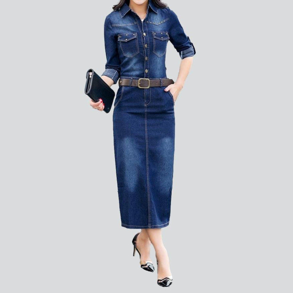 Slim fit long jeans dress