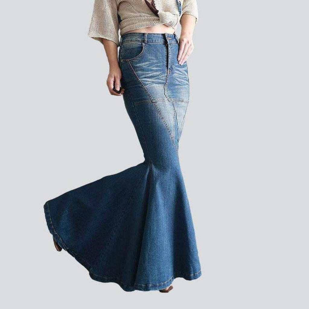 Indian style mermaid denim skirt