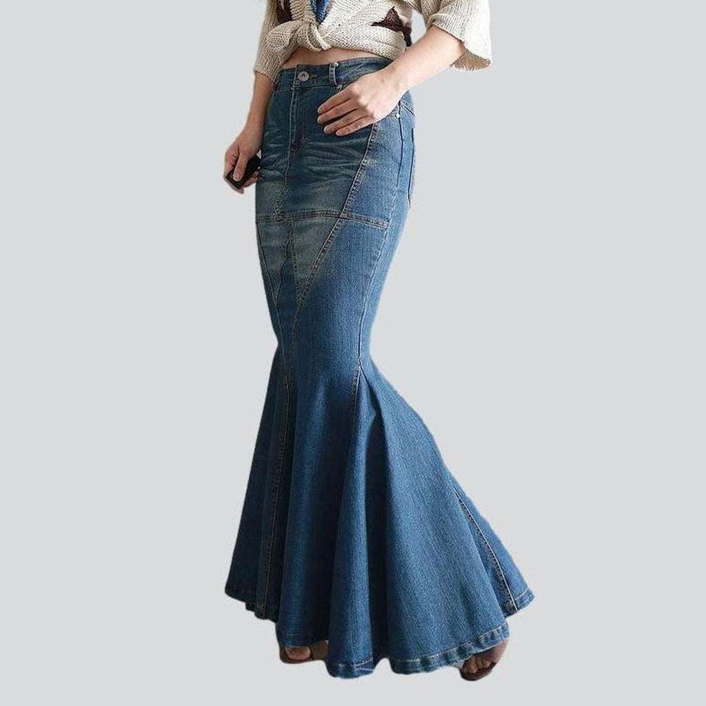 Indian style mermaid denim skirt