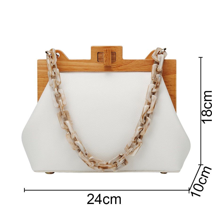 Sanso Wooden Shoulder Chain Bag