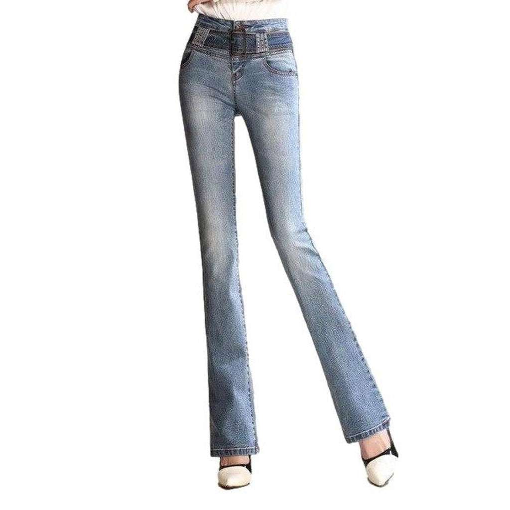 Boot cut women jeans with belt