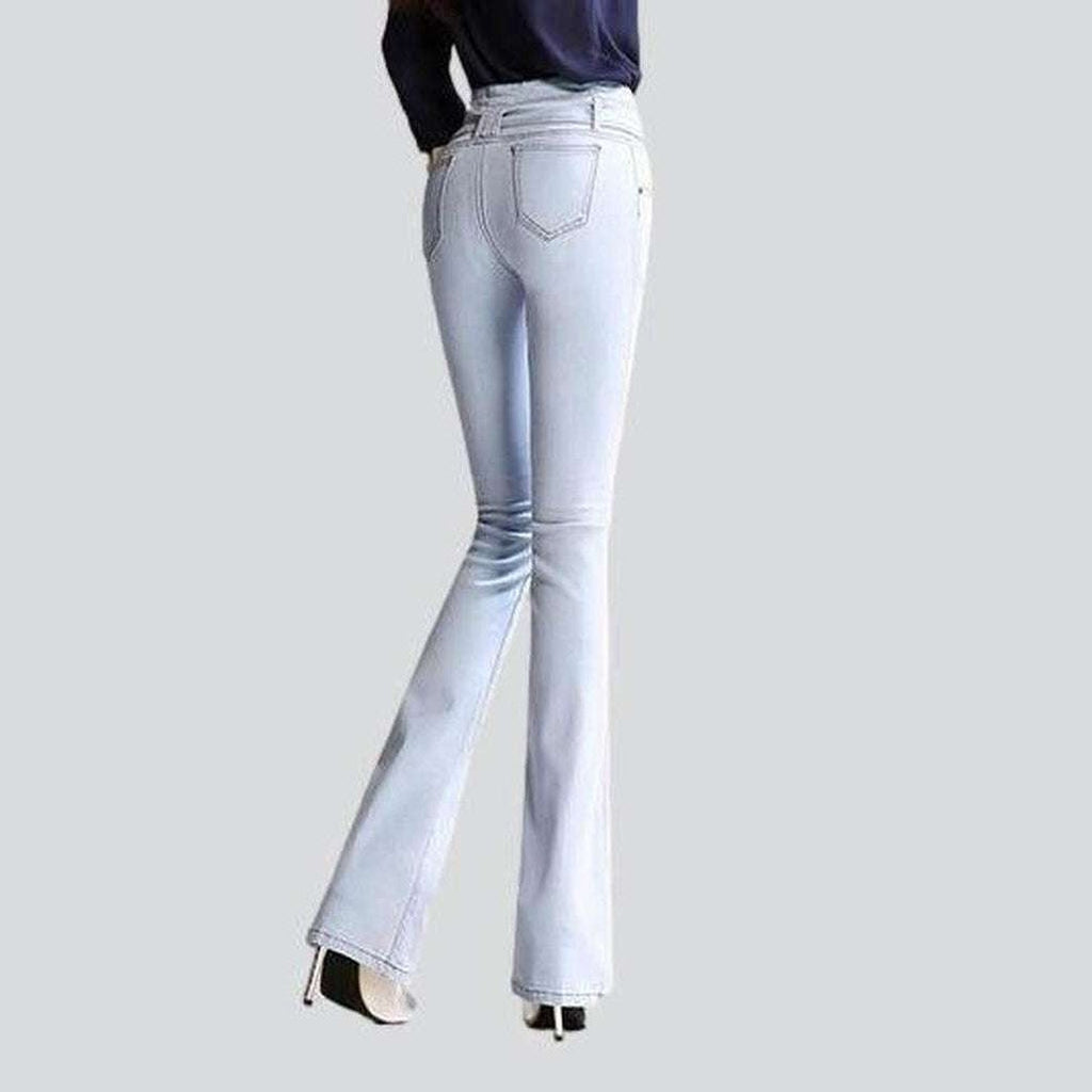 Boot cut women jeans with belt