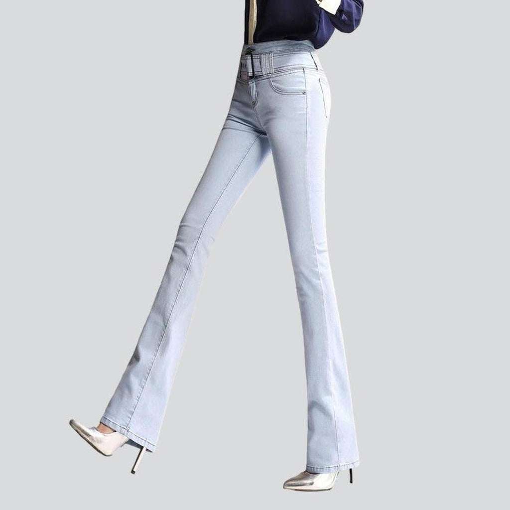 Boot cut women jeans with belt