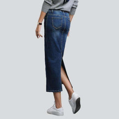 Dark long women jeans skirt