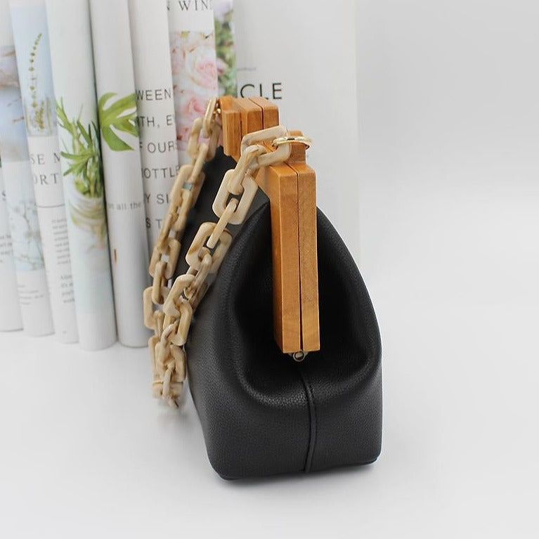 Sanso Wooden Shoulder Chain Bag