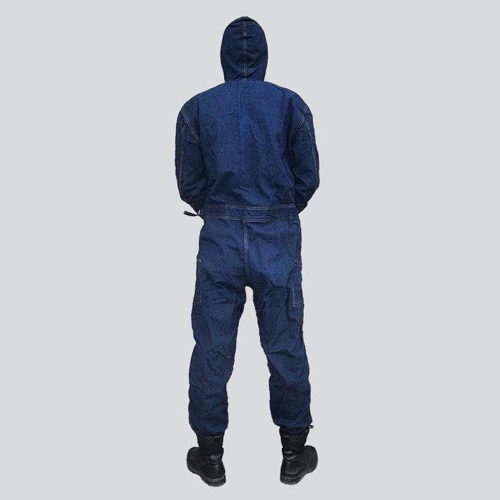 Hooded men denim overall