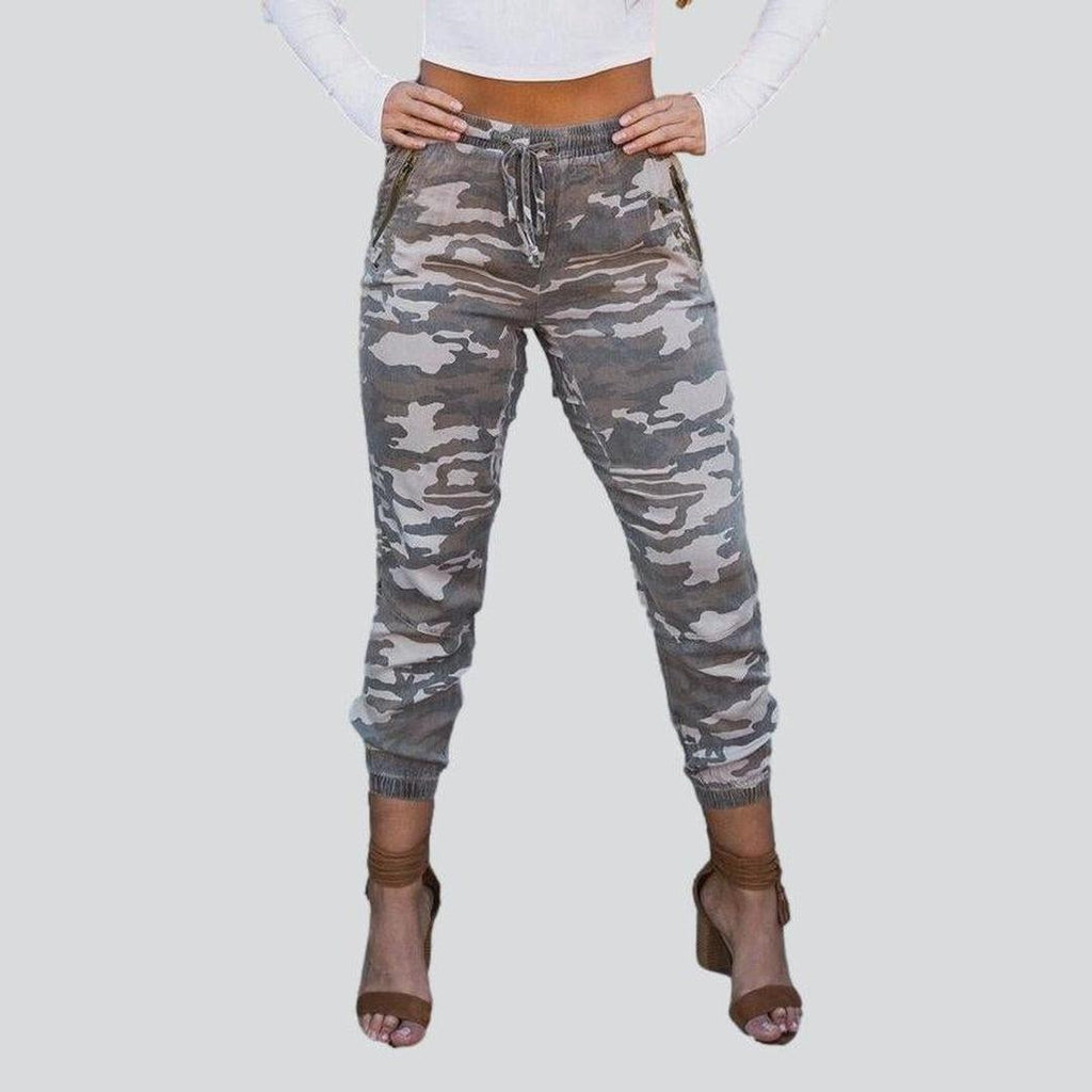 Pantalones vaqueros deportivos estilo militar para mujer