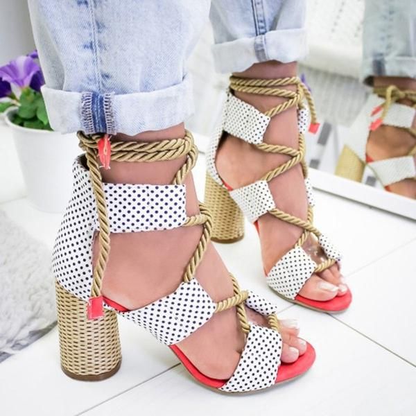 Sun Charming Lace Up Gladiator Sandals