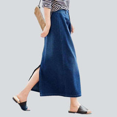 Casual medium wash long skirt