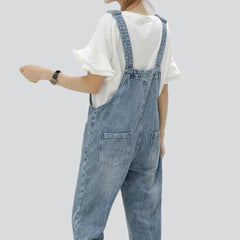 Washed women jeans overall