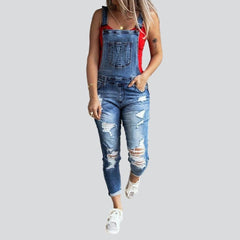 Ripped women jeans overall