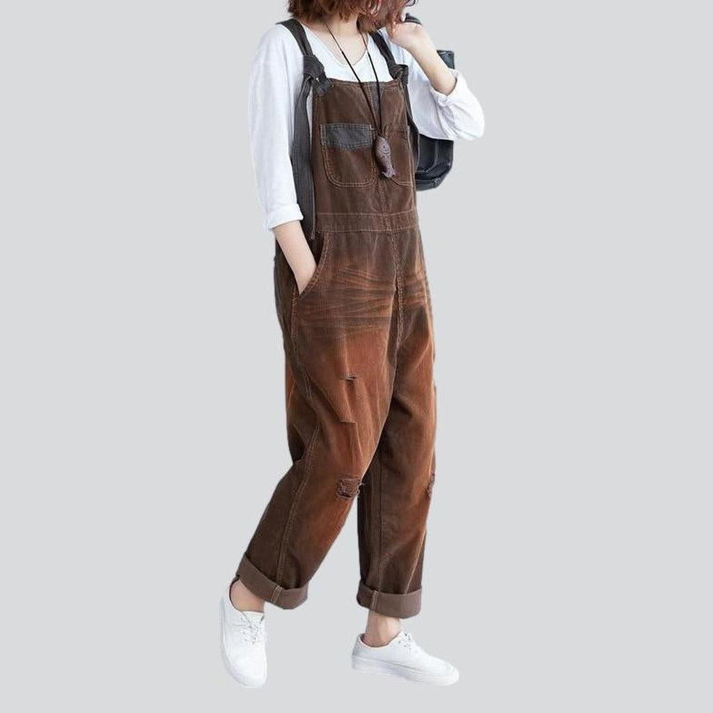 Velvet color women overall