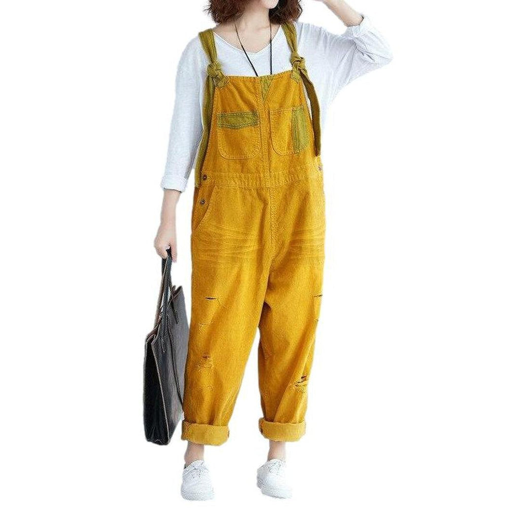 Velvet color women overall