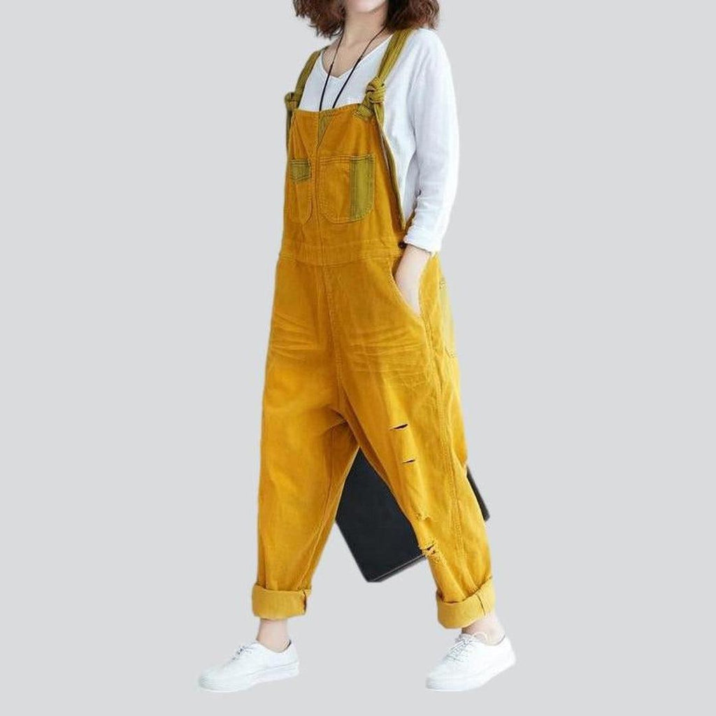 Velvet color women overall