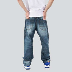 Loose light wash men jeans