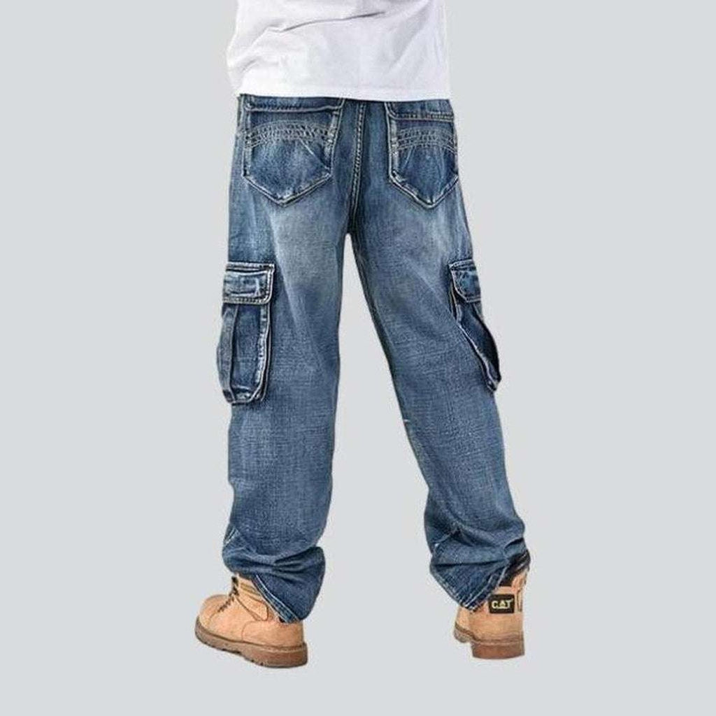 Cargo loose men denim pants