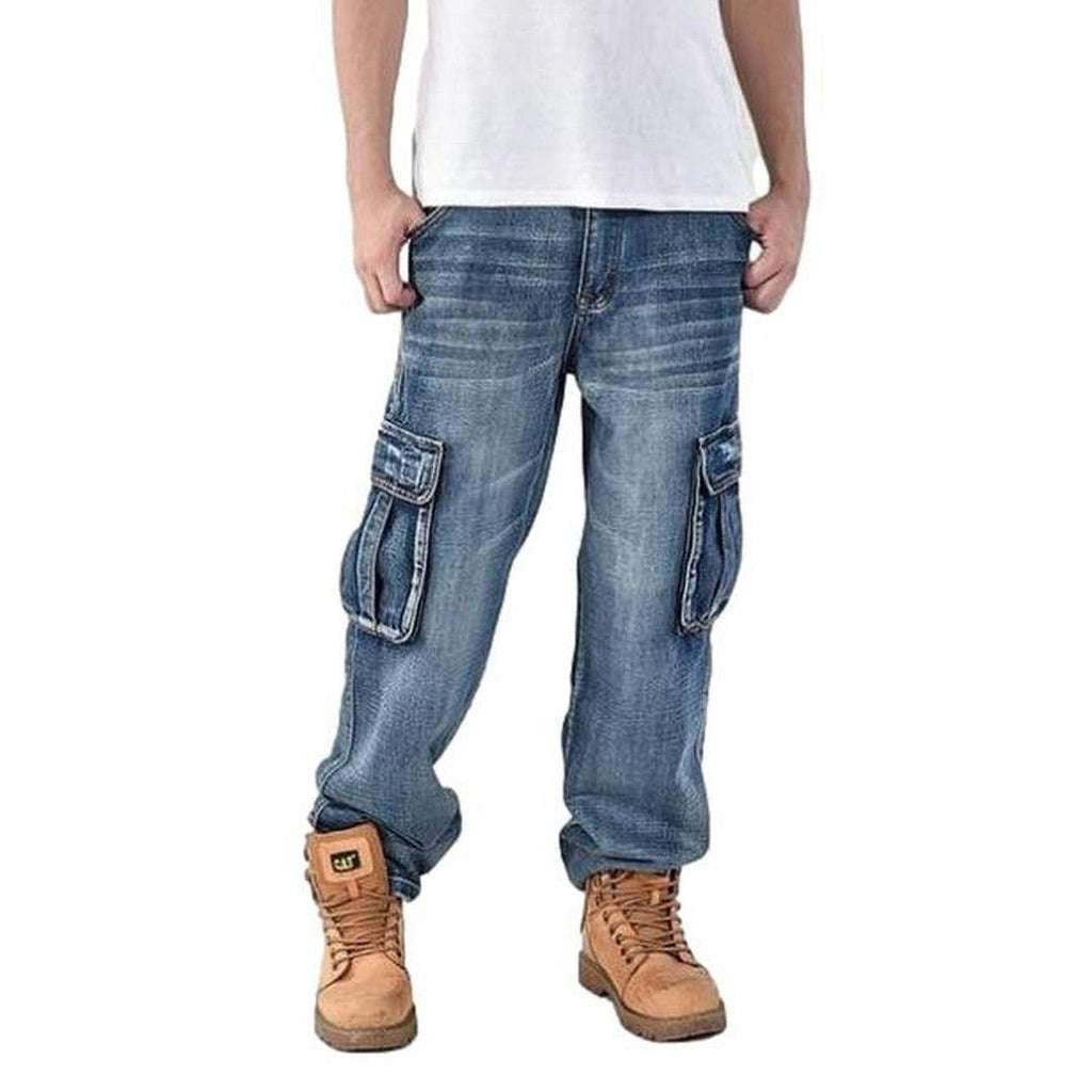 Pantalones vaqueros holgados tipo cargo para hombre