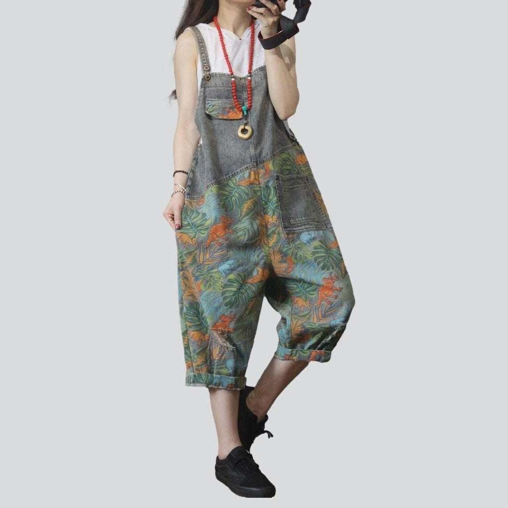 Grey jungle painted women overall