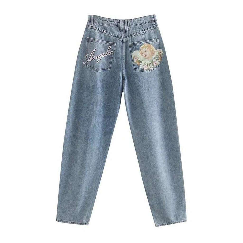 Stylische Jeans mit hoher Taille