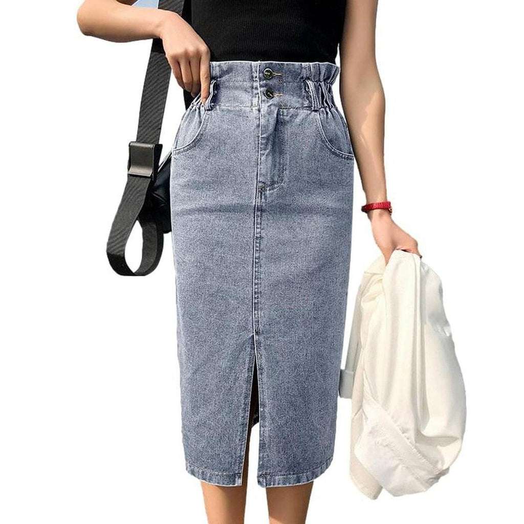 Casual midi denim skirt