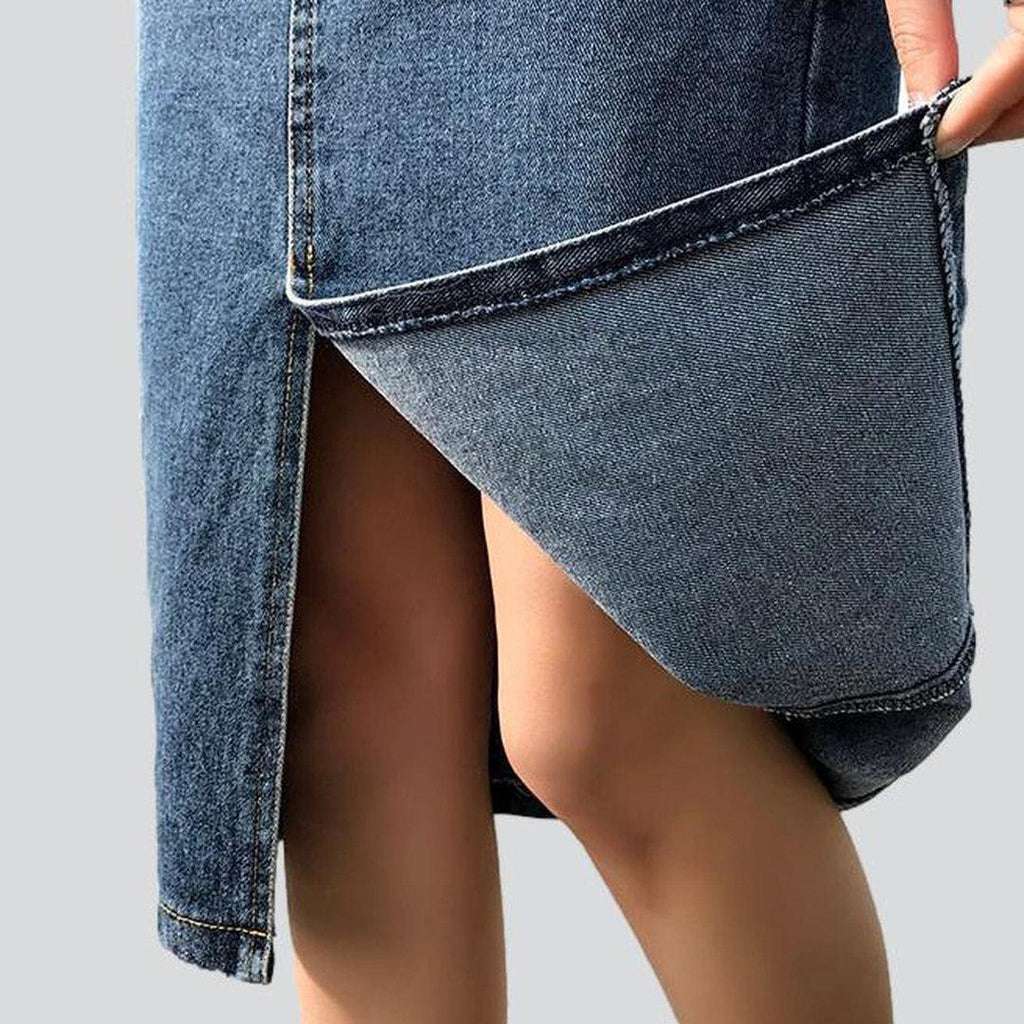 Casual midi denim skirt