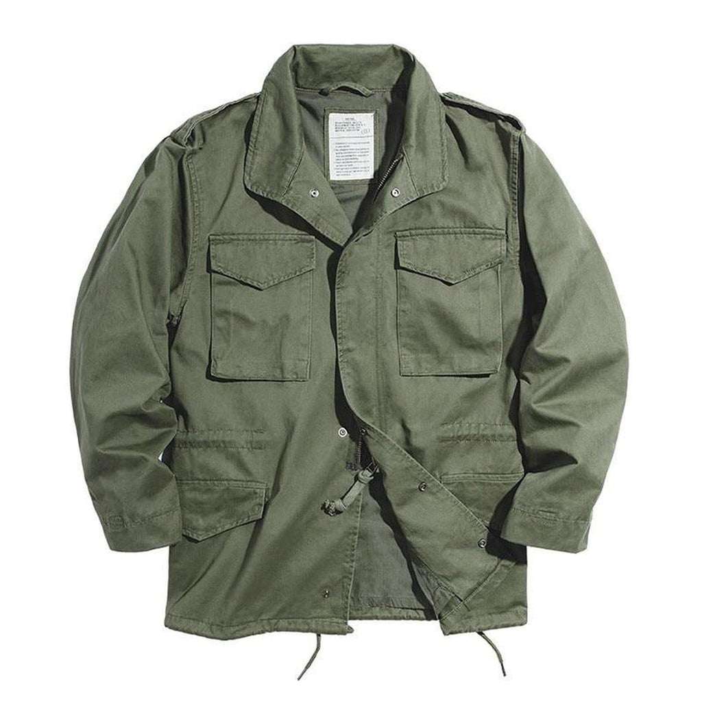 Chaqueta vaquera verde militar para hombre