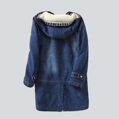 Hooded winter women jeans jacket