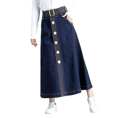 Long skirt with big buttons