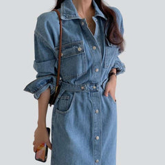 Long sleeve oversized denim dress