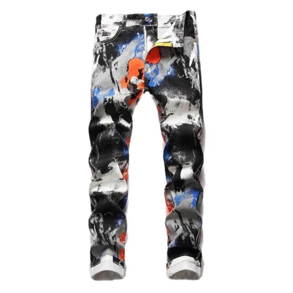 Painted stylish slim men jeans