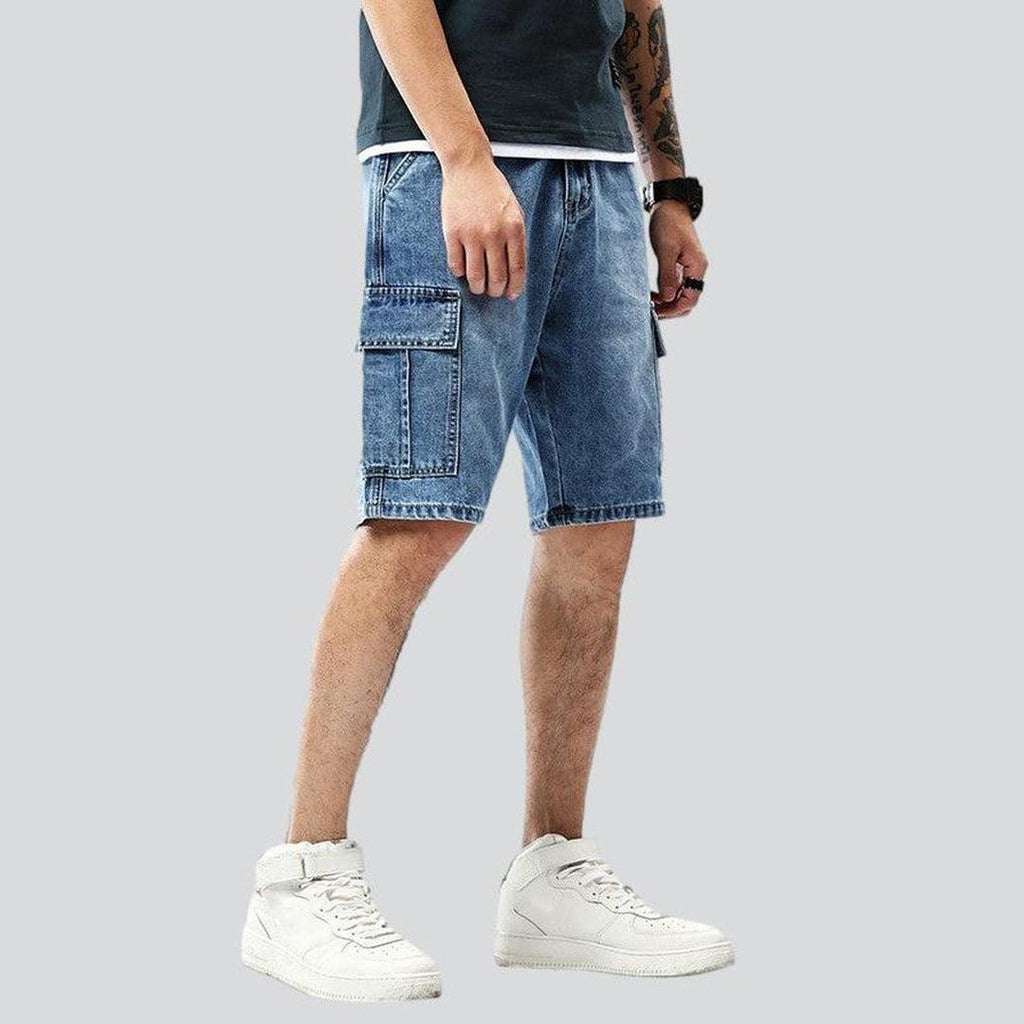 Cargo men denim shorts