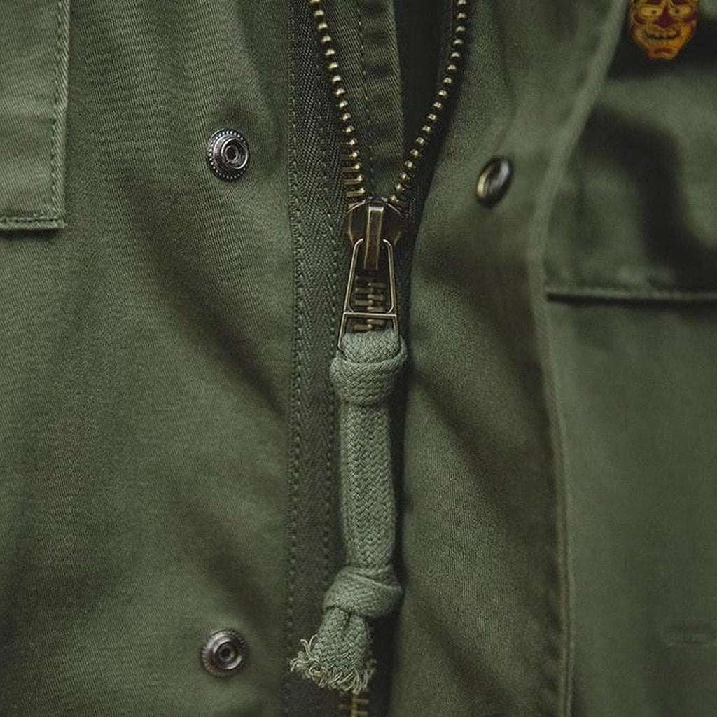 Chaqueta vaquera verde militar para hombre