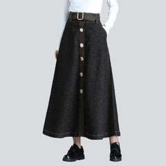 Long skirt with big buttons