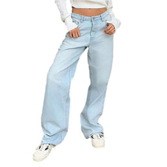 Stylish women wide leg jeans