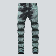 Distressed green men jeans