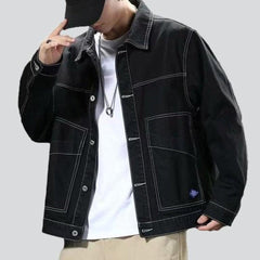 Chaqueta vaquera negra urbana para hombre