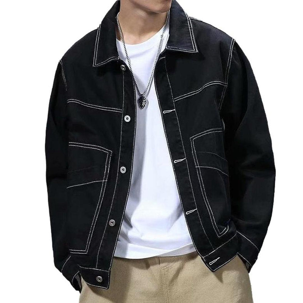 Urban men black denim jacket