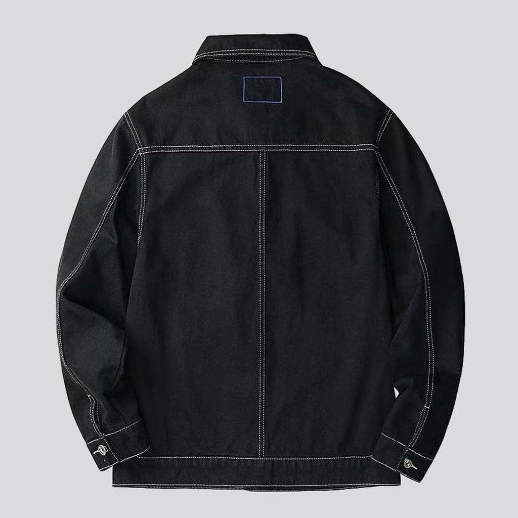 Chaqueta vaquera negra urbana para hombre