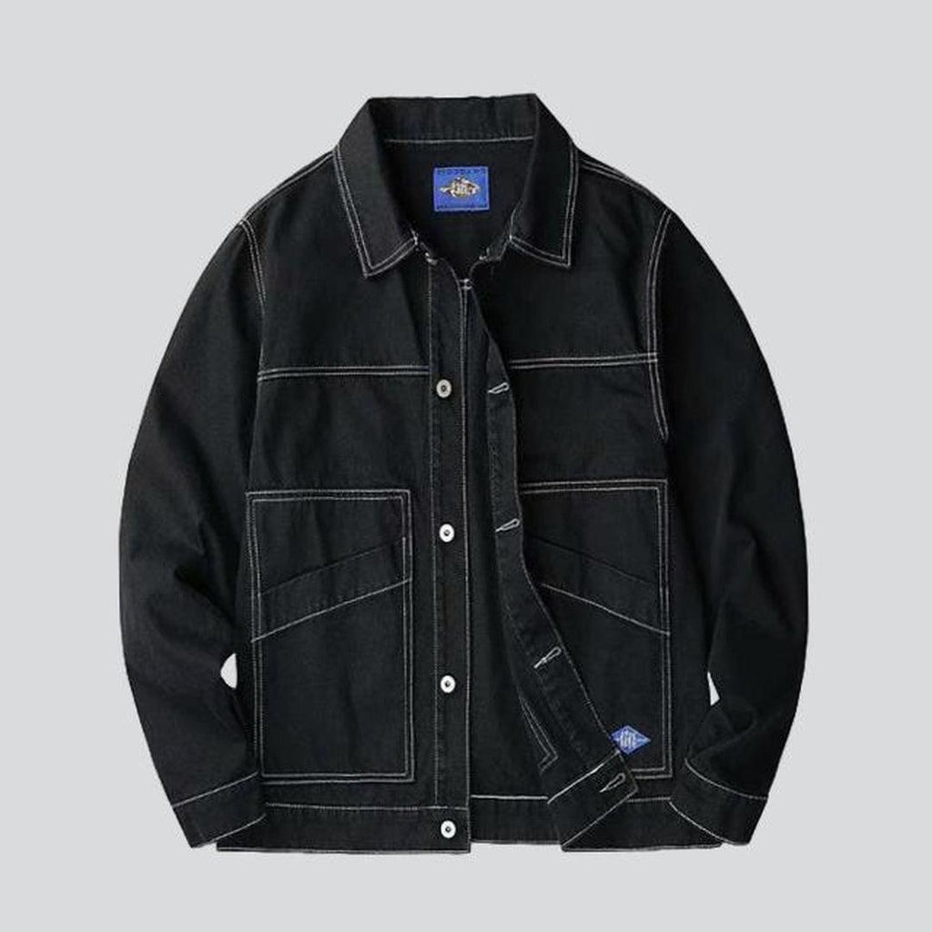 Chaqueta vaquera negra urbana para hombre