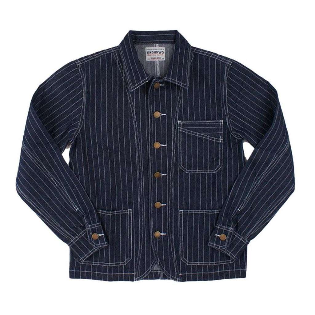 Classic striped men denim jacket