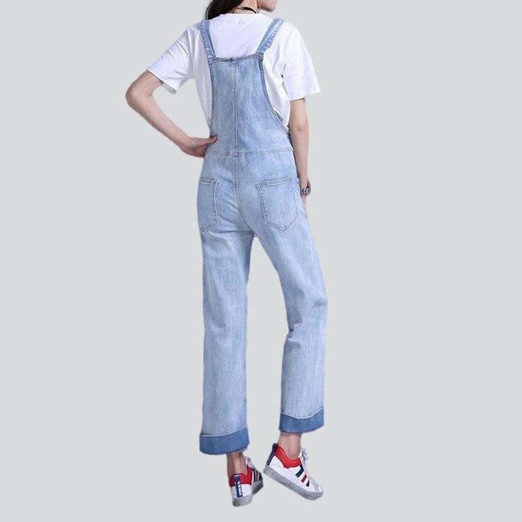 Flared women denim overall