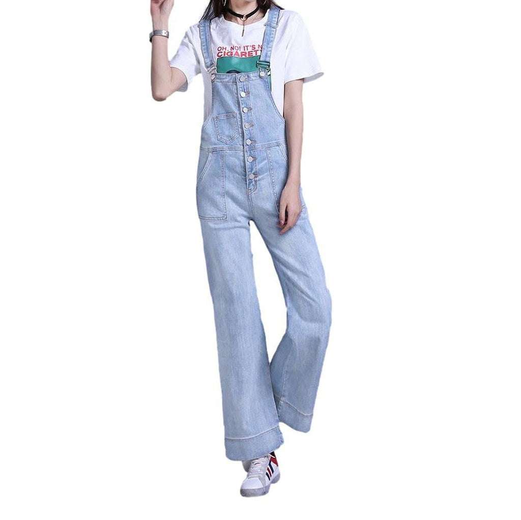 Flared women denim overall