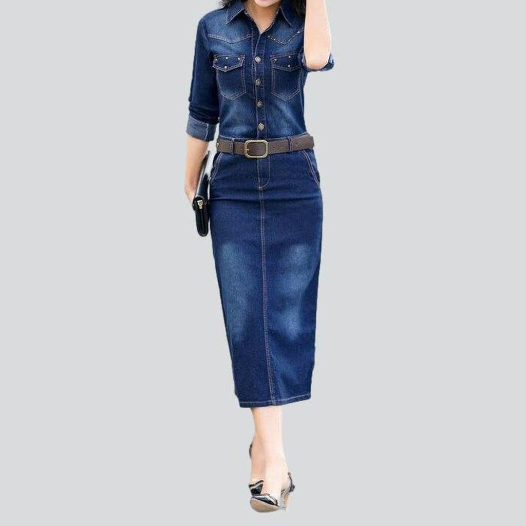 Slim fit long jeans dress