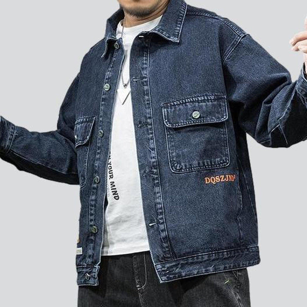 Retro oversized men jeans jacket