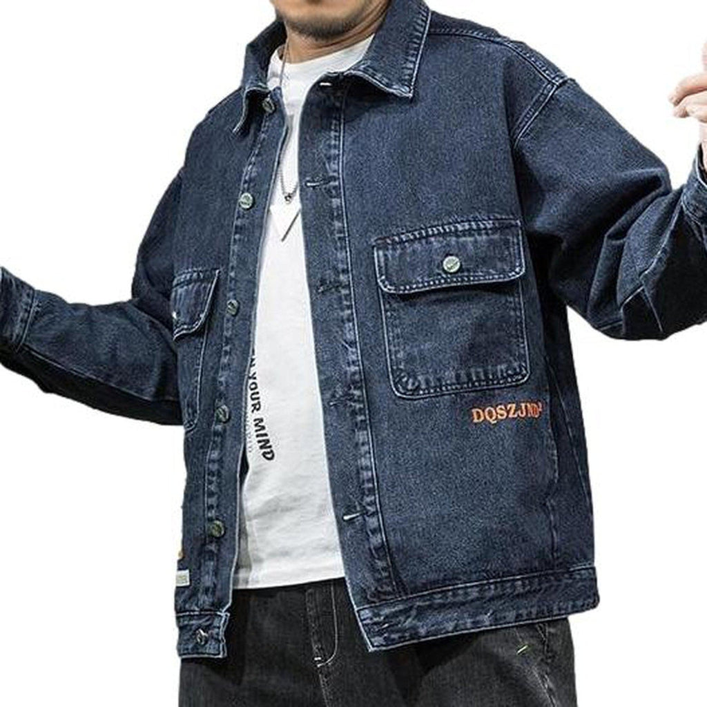 Retro oversized men jeans jacket