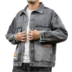 Retro oversized men jeans jacket