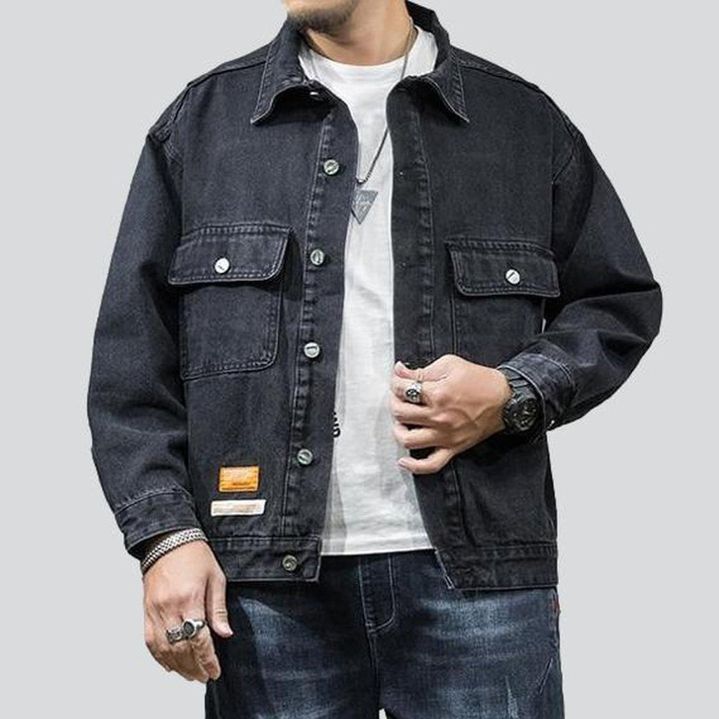 Retro oversized men jeans jacket