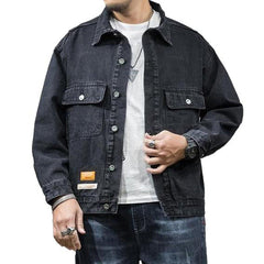 Retro oversized men jeans jacket