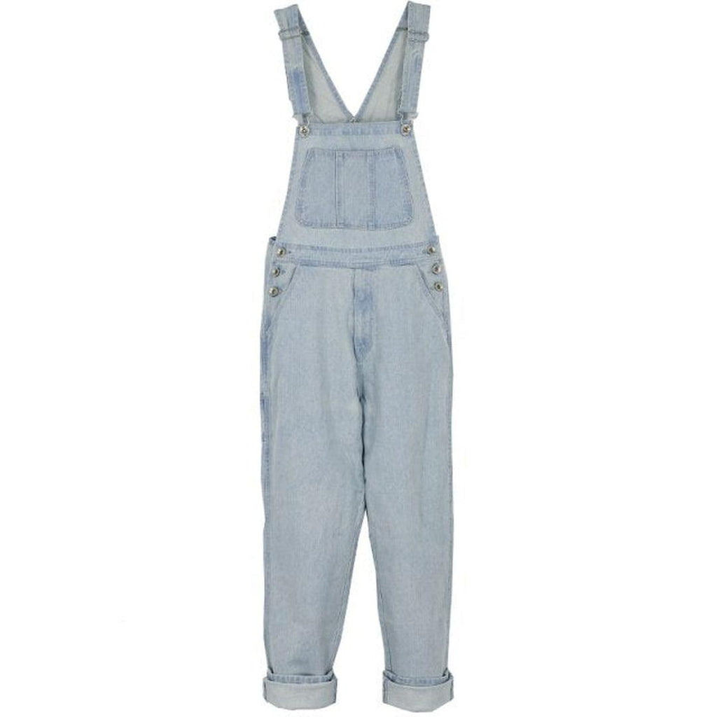 Women light blue denim overall